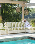 Hamptons Outdoor Wicker L - Shaped Sectional Side Table - LOOMLAN - Lloyd Flanders - Outdoor Lounge Sets
