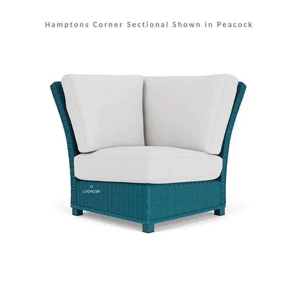 Hamptons Outdoor Wicker L - Shaped Sectional With Tables - LOOMLAN - Lloyd Flanders - Outdoor Lounge Sets