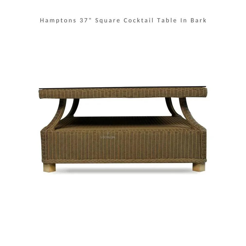 Hamptons Outdoor Wicker L - Shaped Sectional With Tables - LOOMLAN - Lloyd Flanders - Outdoor Lounge Sets