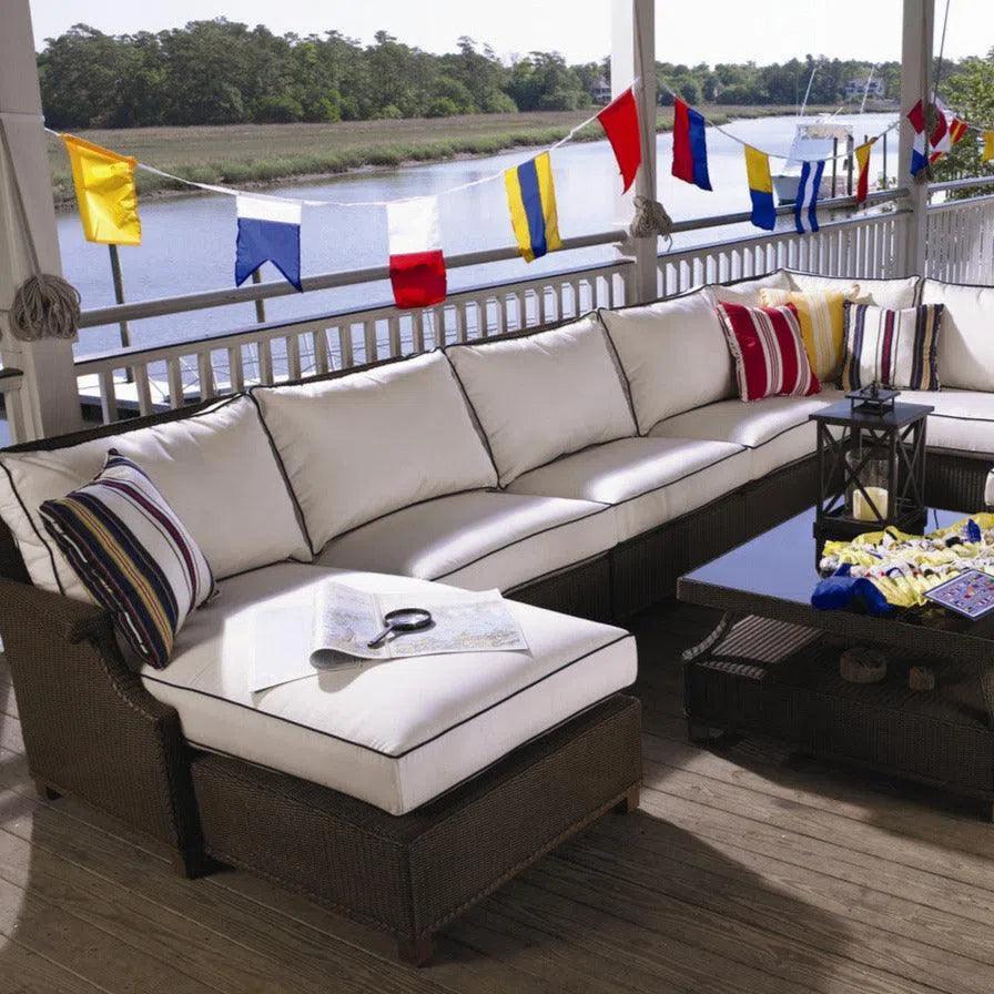 Hamptons Outdoor Wicker Sectional Coffee Table Set - LOOMLAN - Lloyd Flanders - Outdoor Lounge Sets