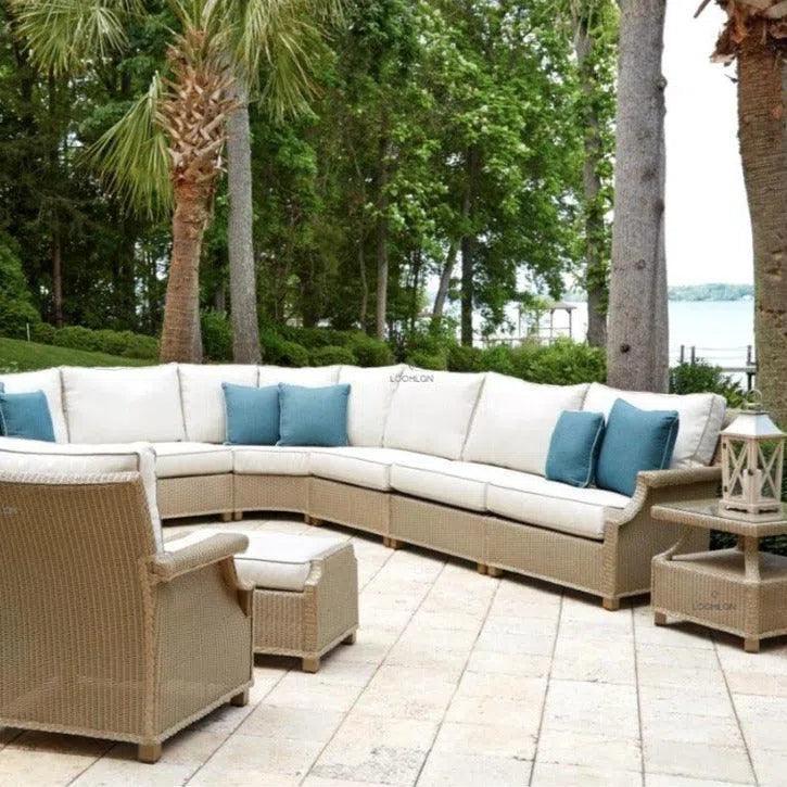Hamptons Outdoor Wicker Sectional Lounge Set Chair - LOOMLAN - Lloyd Flanders - Outdoor Lounge Sets