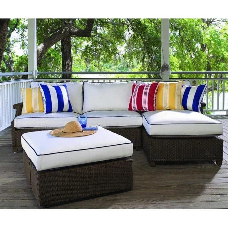 Hamptons Outdoor Wicker Small Chaise Sectional Ottoman - LOOMLAN - Lloyd Flanders - Outdoor Lounge Sets