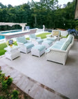 Hamptons Outdoor Wicker Sofa & Lounge Chair Set Tables - LOOMLAN - Lloyd Flanders - Outdoor Lounge Sets