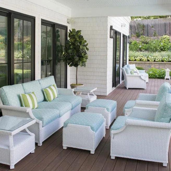 Hamptons Outdoor Wicker Sofa &amp; Lounge Chair Set Tables - LOOMLAN - Lloyd Flanders - Outdoor Lounge Sets