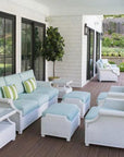 Hamptons Outdoor Wicker Sofa & Lounge Chair Set Tables - LOOMLAN - Lloyd Flanders - Outdoor Lounge Sets