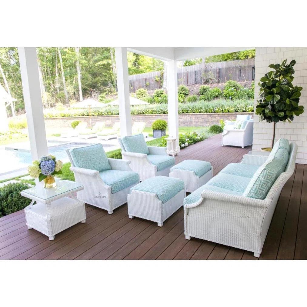 Hamptons Square End Accent Table Glass Lloyd Flanders - LOOMLAN - Lloyd Flanders - Outdoor Side Tables