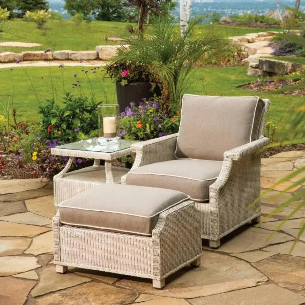 Hamptons Square End Accent Table Glass Lloyd Flanders - LOOMLAN - Lloyd Flanders - Outdoor Side Tables