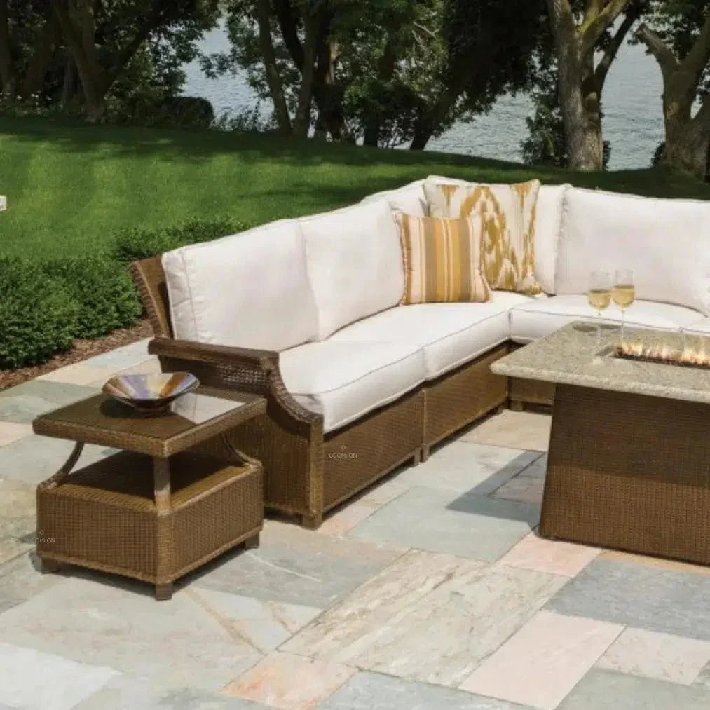 Hamptons Square End Accent Table Glass Lloyd Flanders - LOOMLAN - Lloyd Flanders - Outdoor Side Tables