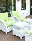 Hamptons Square End Accent Table Glass Lloyd Flanders - LOOMLAN - Lloyd Flanders - Outdoor Side Tables