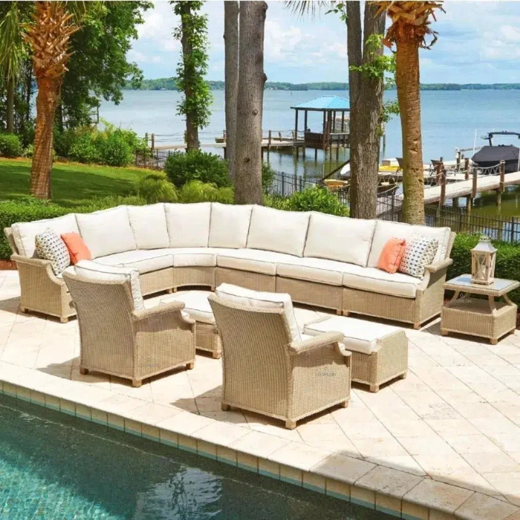 Hamptons Wedge Corner Sectional Wicker Outdoor - LOOMLAN - Lloyd Flanders - Outdoor Modulars