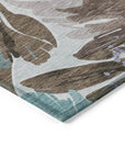 LOOMLAN Rugs Handetta Brown Washable Indoor-Outdoor Rug