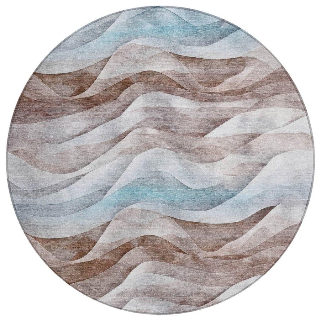 LOOMLAN Rugs Harmona Brown Washable Indoor-Outdoor Rug