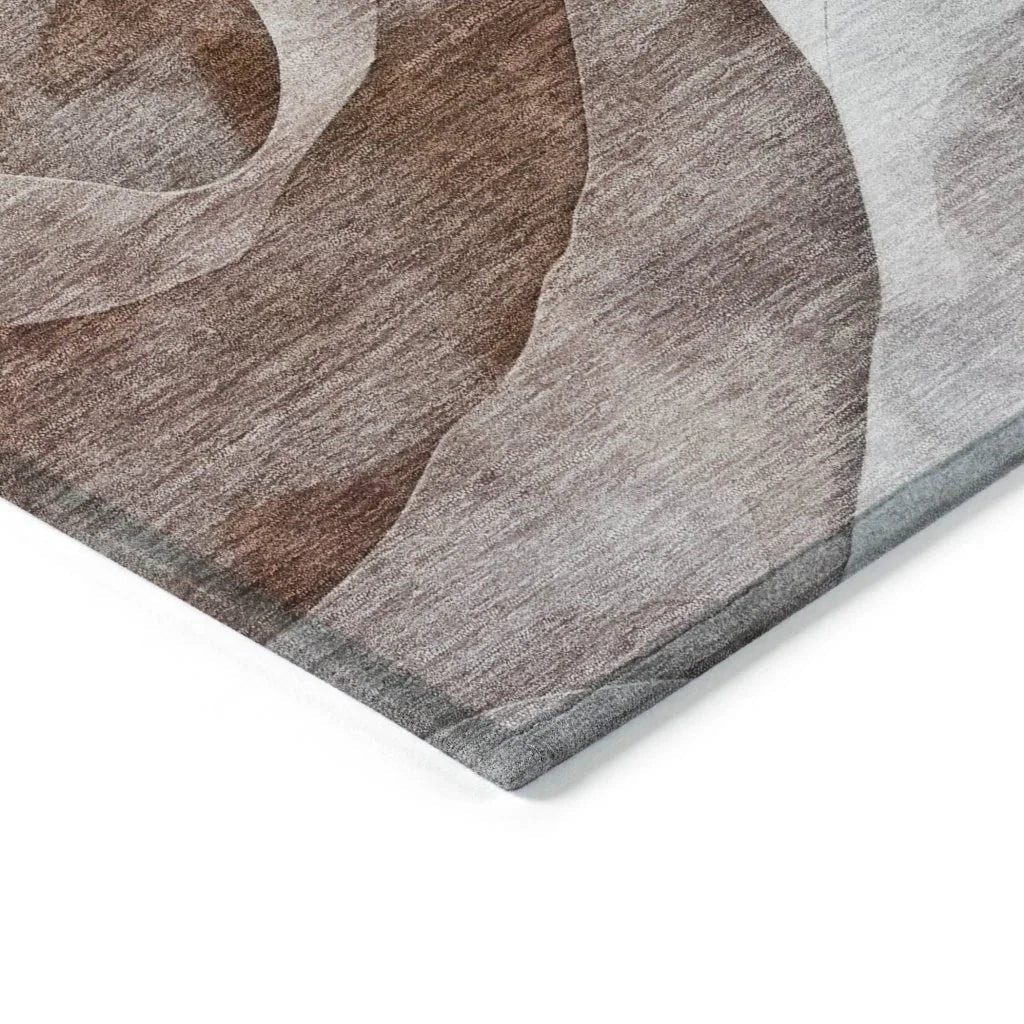 LOOMLAN Rugs Harmona Brown Washable Indoor-Outdoor Rug