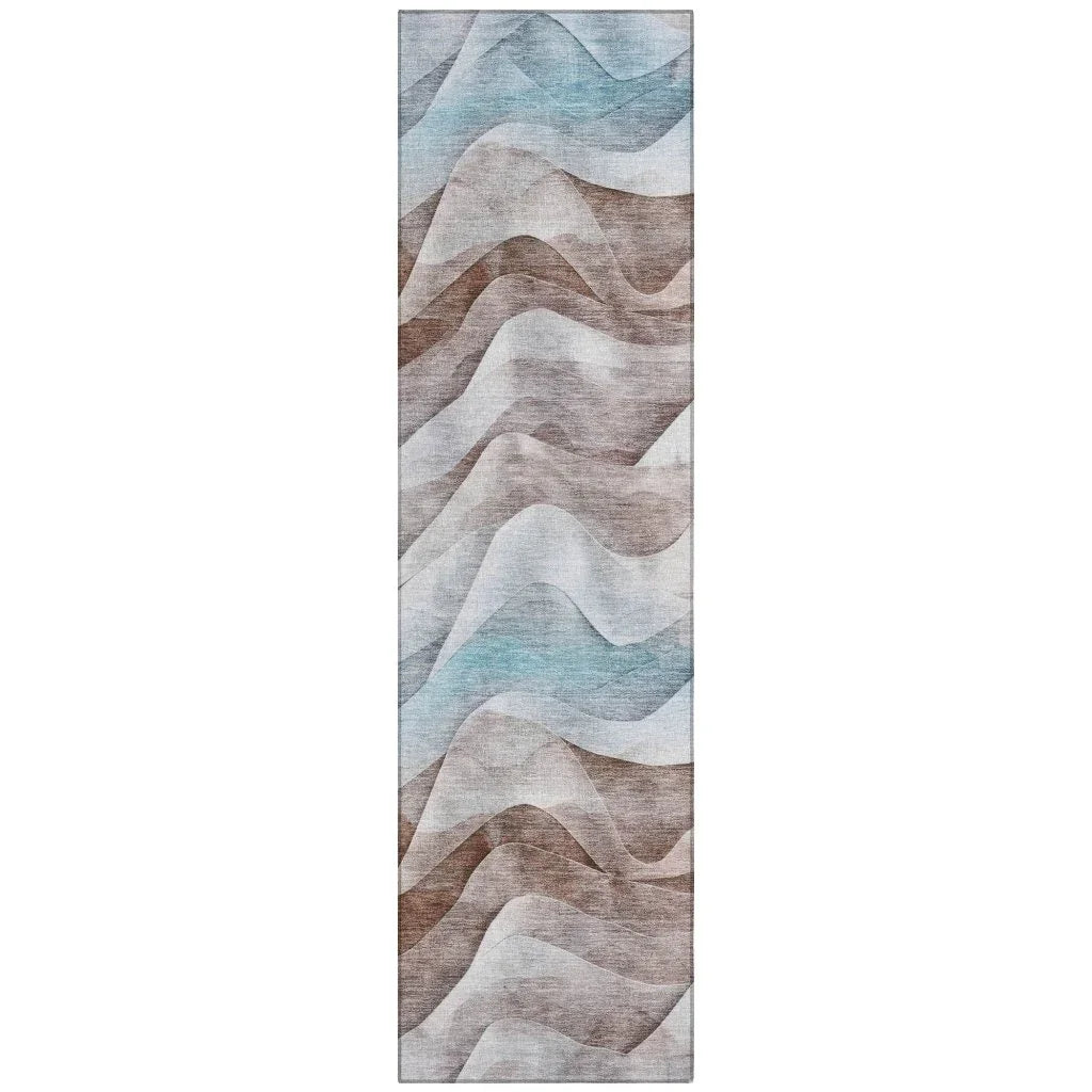 LOOMLAN Rugs Harmona Brown Washable Indoor-Outdoor Rug