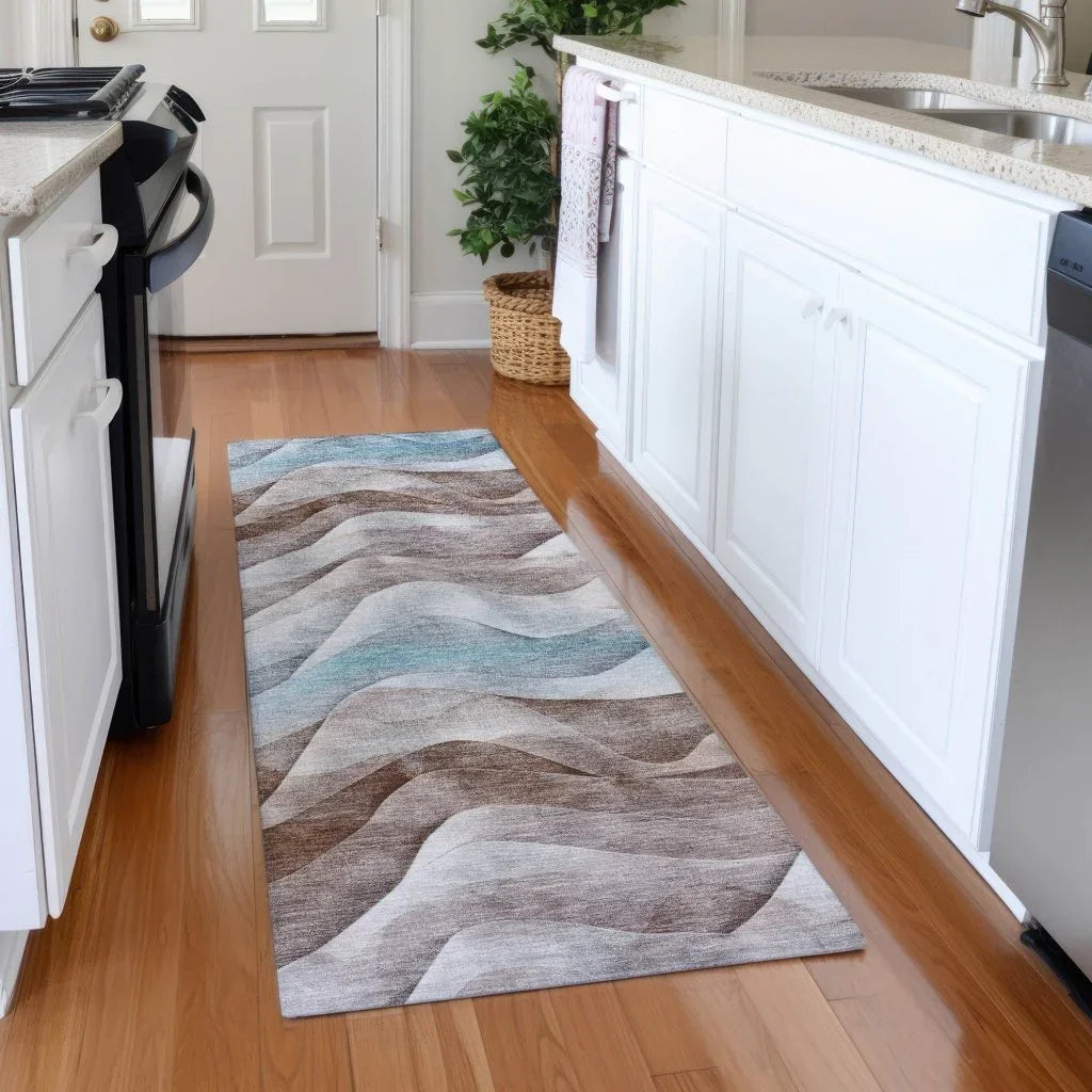 LOOMLAN Rugs Harmona Brown Washable Indoor-Outdoor Rug
