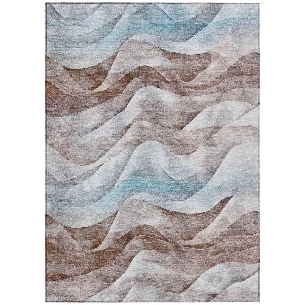 LOOMLAN Rugs Harmona Brown Washable Indoor-Outdoor Rug