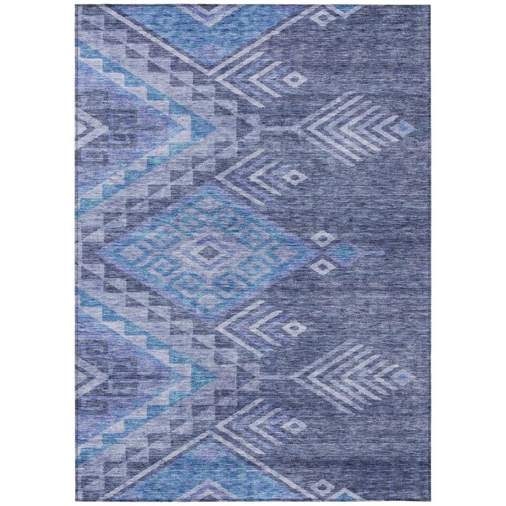 LOOMLAN Rugs Harmony Blue Washable Indoor-Outdoor Rug
