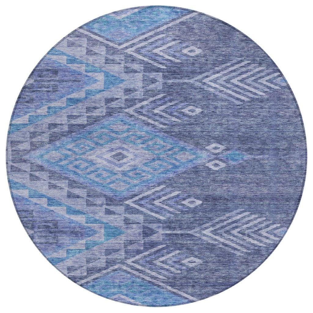 LOOMLAN Rugs Harmony Blue Washable Indoor-Outdoor Rug