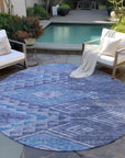 LOOMLAN Rugs Harmony Blue Washable Indoor-Outdoor Rug