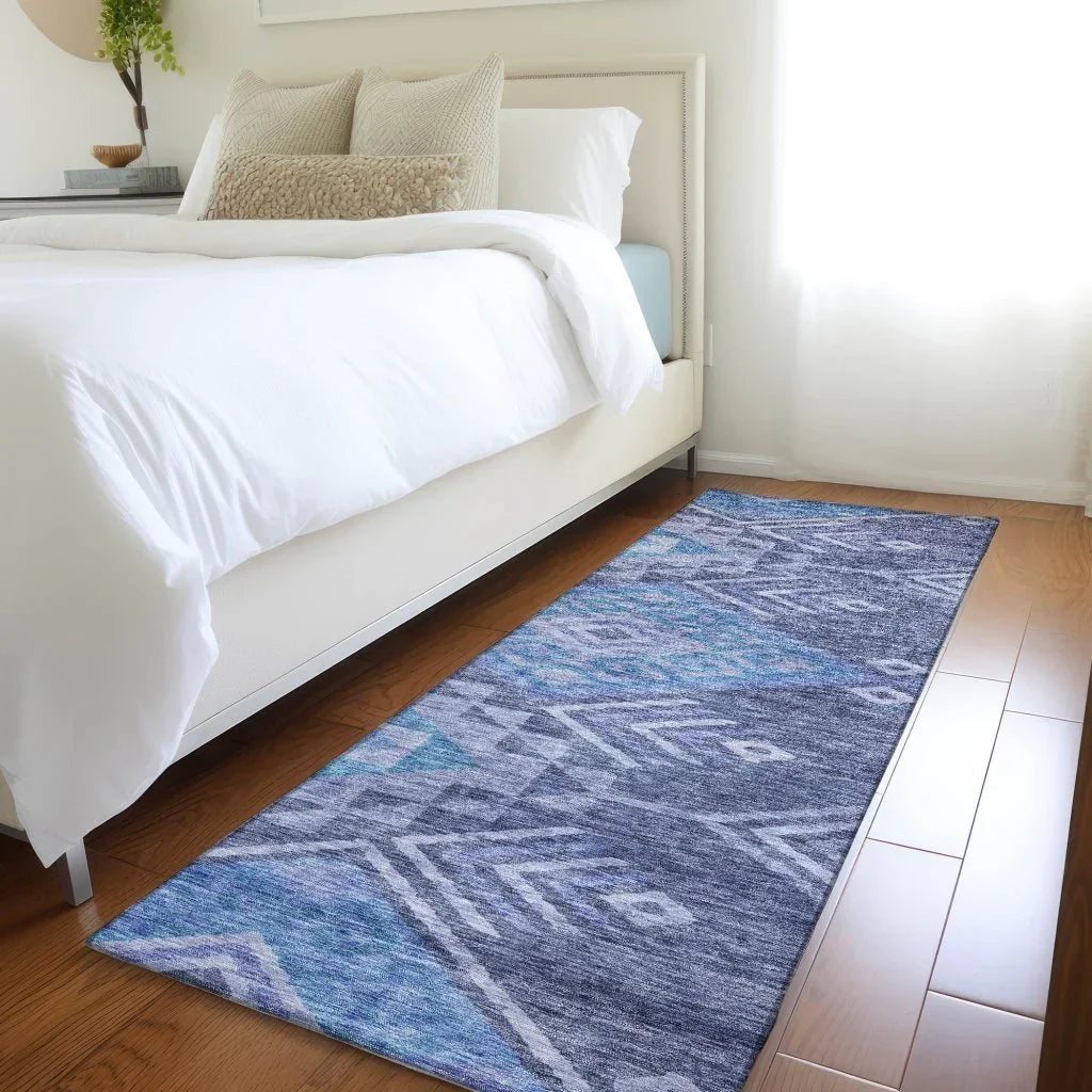 LOOMLAN Rugs Harmony Blue Washable Indoor-Outdoor Rug