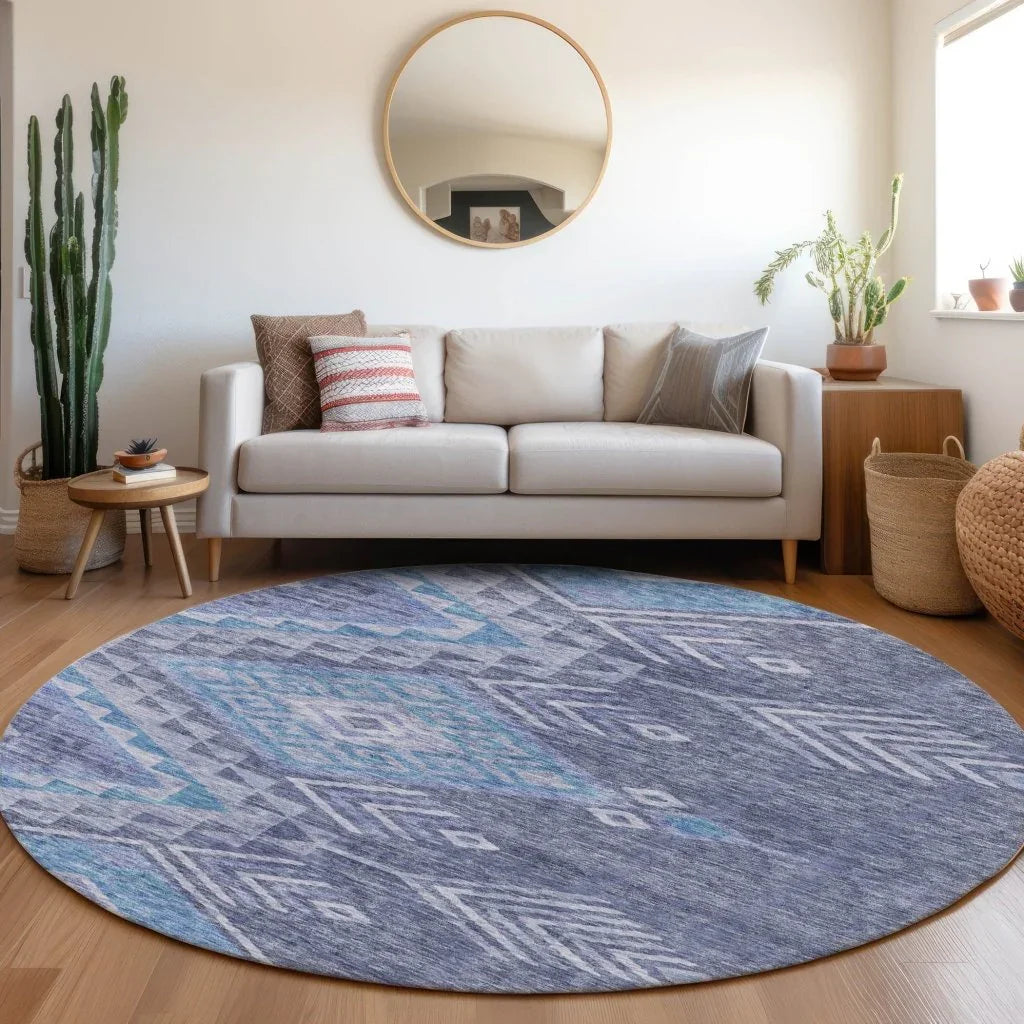LOOMLAN Rugs Harmony Blue Washable Indoor-Outdoor Rug