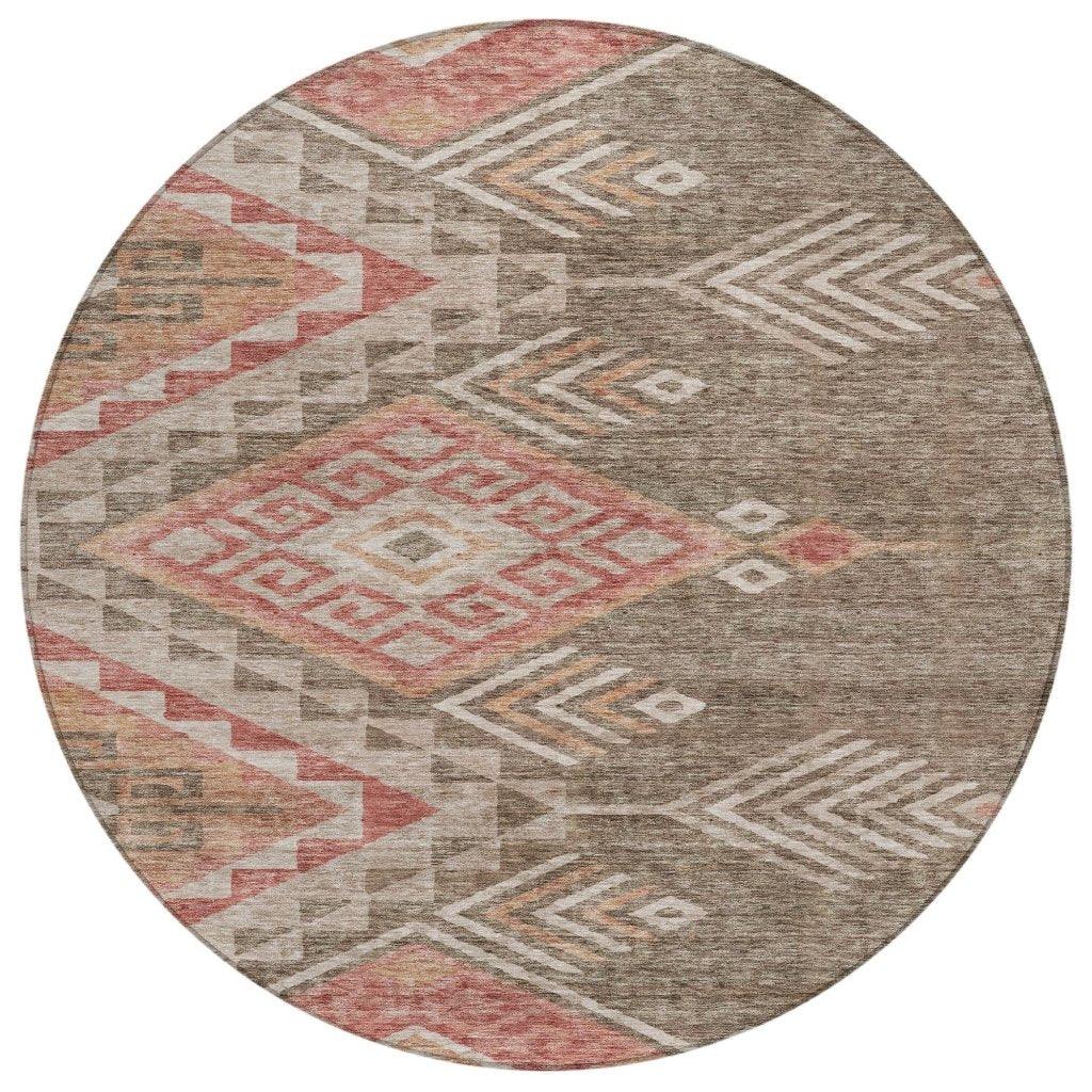 LOOMLAN Rugs Harmony Brown Washable Indoor-Outdoor Rug