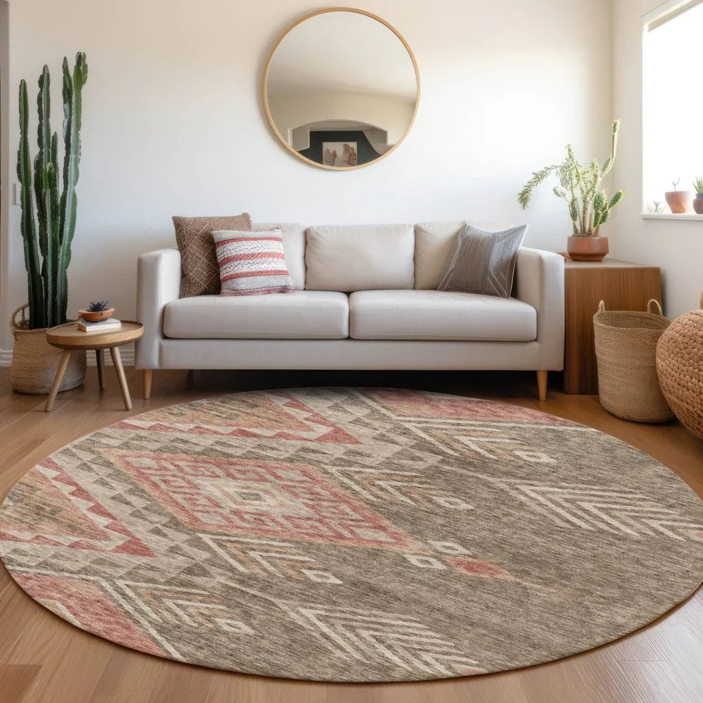 LOOMLAN Rugs Harmony Brown Washable Indoor-Outdoor Rug
