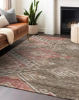 LOOMLAN Rugs Harmony Brown Washable Indoor-Outdoor Rug