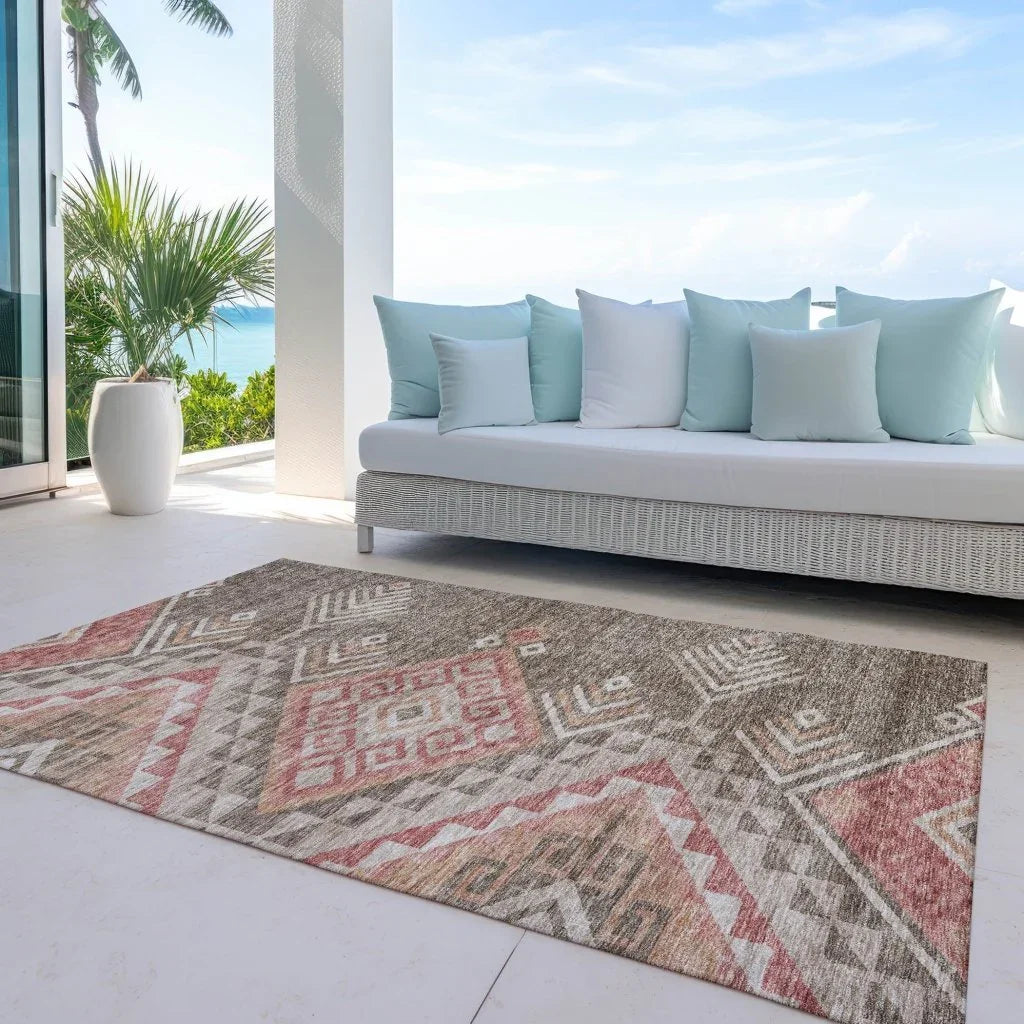LOOMLAN Rugs Harmony Brown Washable Indoor-Outdoor Rug