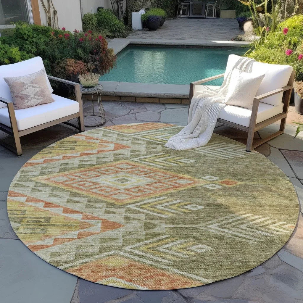 LOOMLAN Rugs Harmony Green Washable Indoor-Outdoor Rug