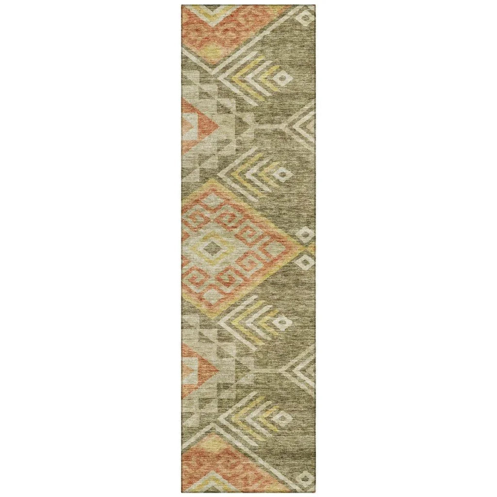 LOOMLAN Rugs Harmony Green Washable Indoor-Outdoor Rug