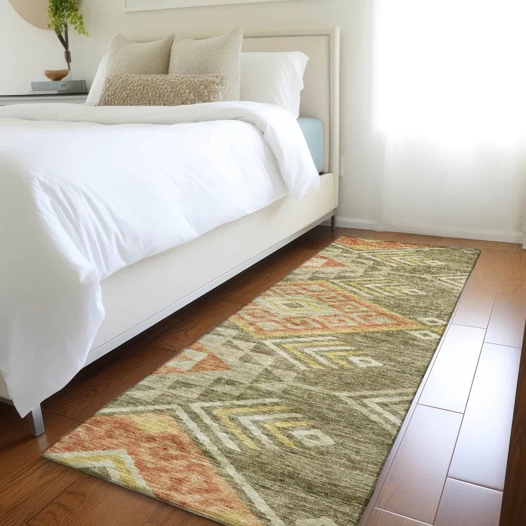 LOOMLAN Rugs Harmony Green Washable Indoor-Outdoor Rug