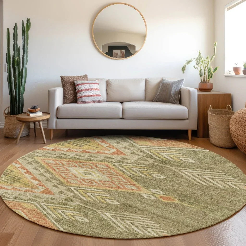 LOOMLAN Rugs Harmony Green Washable Indoor-Outdoor Rug