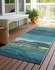 LOOMLAN Rugs Havari Teal Washable Indoor-Outdoor Rug