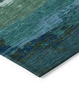 LOOMLAN Rugs Havari Teal Washable Indoor-Outdoor Rug