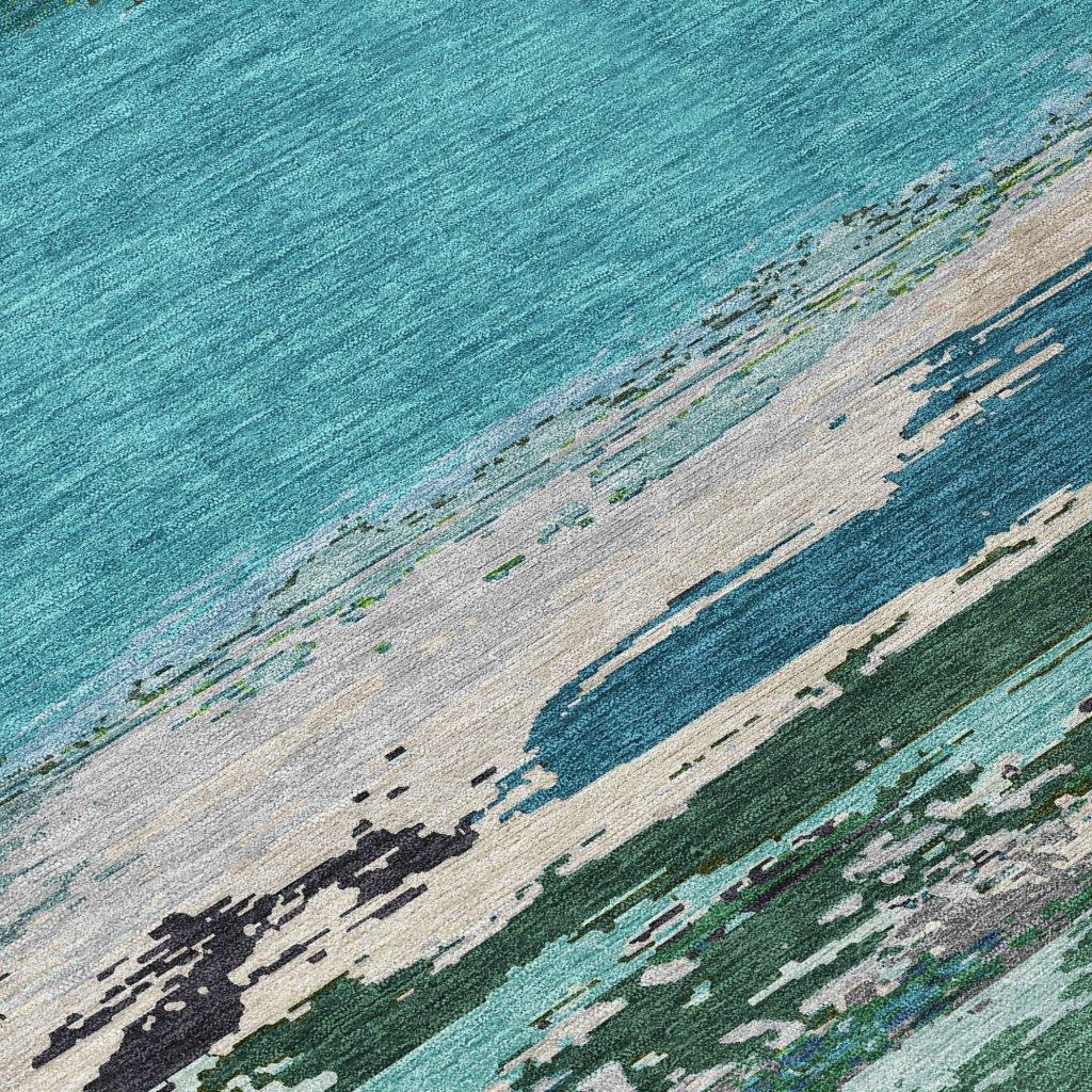 LOOMLAN Rugs Havari Teal Washable Indoor-Outdoor Rug