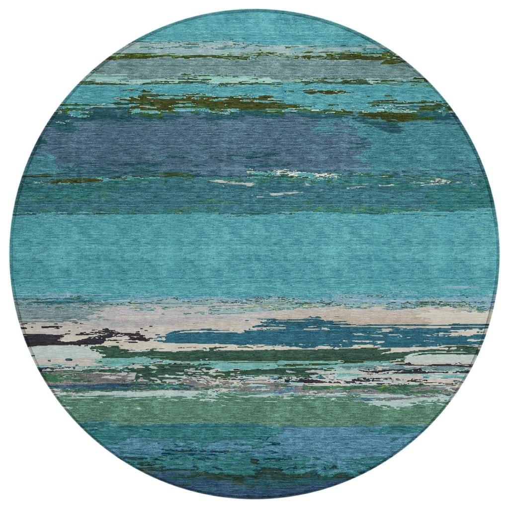 LOOMLAN Rugs Havari Teal Washable Indoor-Outdoor Rug