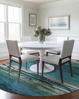 LOOMLAN Rugs Havari Teal Washable Indoor-Outdoor Rug