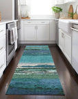 LOOMLAN Rugs Havari Teal Washable Indoor-Outdoor Rug