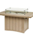 HDPE Poly Wood Rectangular Fire Table USA Made - LOOMLAN - Breezesta - Outdoor Fire Tables