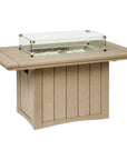 HDPE Poly Wood Rectangular Fire Table USA Made - LOOMLAN - Breezesta - Outdoor Fire Tables