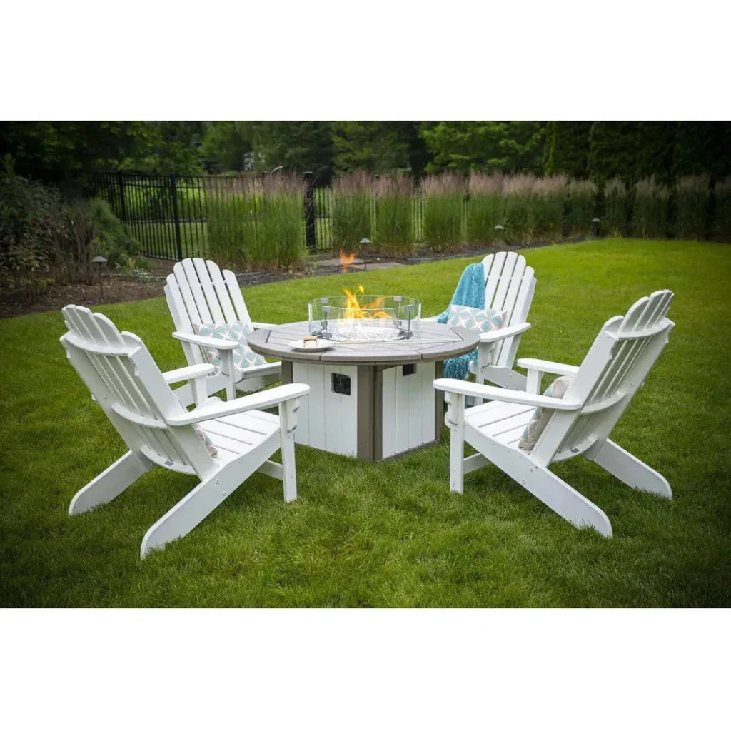 HDPE Round Fire Pit Table USA Made Elementz Blaze - LOOMLAN - Breezesta - Outdoor Fire Tables