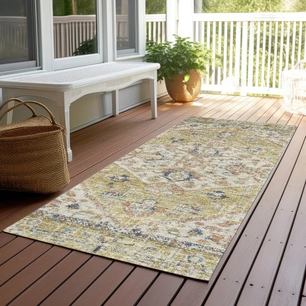 LOOMLAN Rugs Helsinki Gold Washable Indoor-Outdoor Rug
