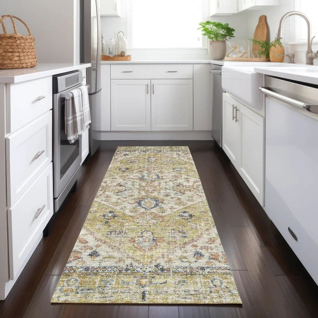 LOOMLAN Rugs Helsinki Gold Washable Indoor-Outdoor Rug