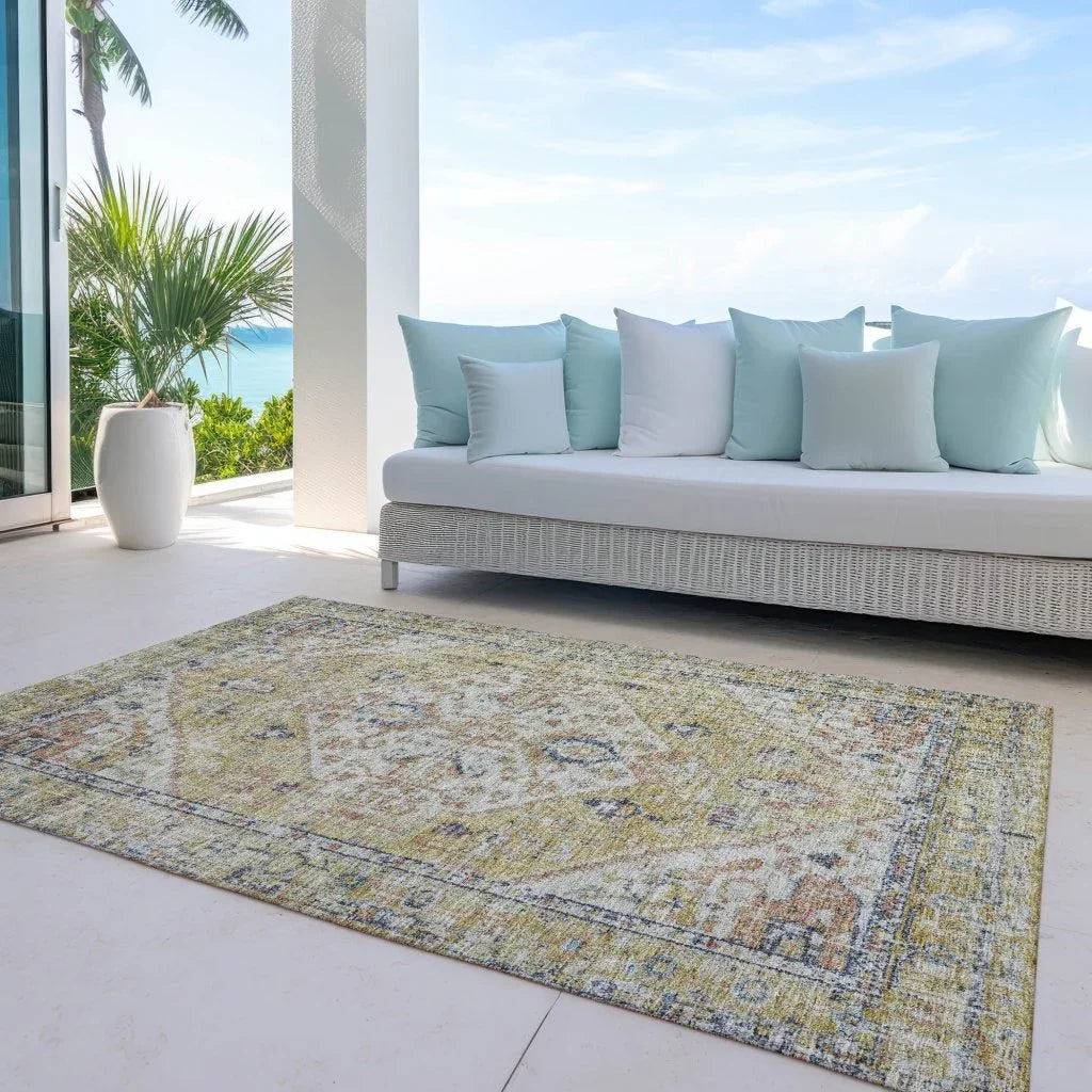LOOMLAN Rugs Helsinki Gold Washable Indoor-Outdoor Rug