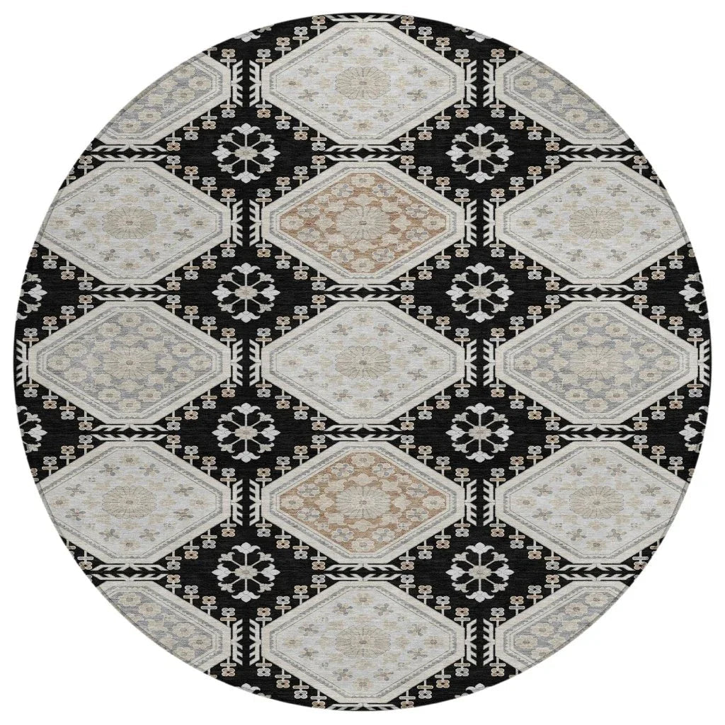 LOOMLAN Rugs Henriette Black Washable Indoor-Outdoor Rug