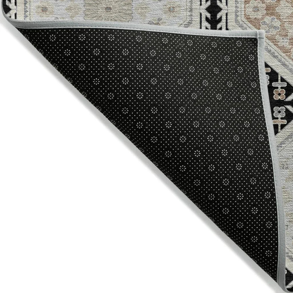 LOOMLAN Rugs Henriette Black Washable Indoor-Outdoor Rug