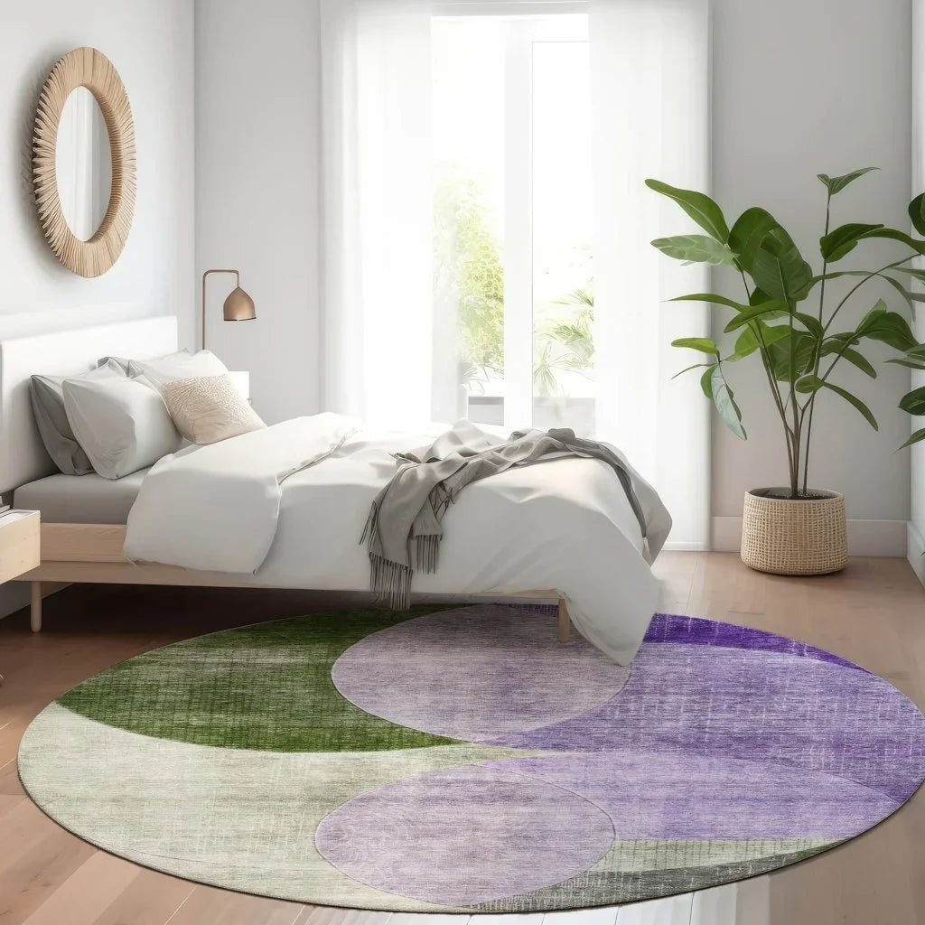 LOOMLAN Rugs Henry Lavender Washable Indoor-Outdoor Rug