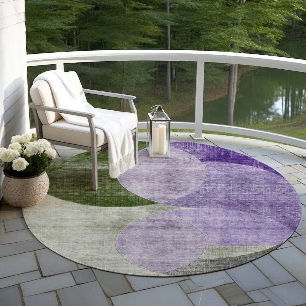 LOOMLAN Rugs Henry Lavender Washable Indoor-Outdoor Rug