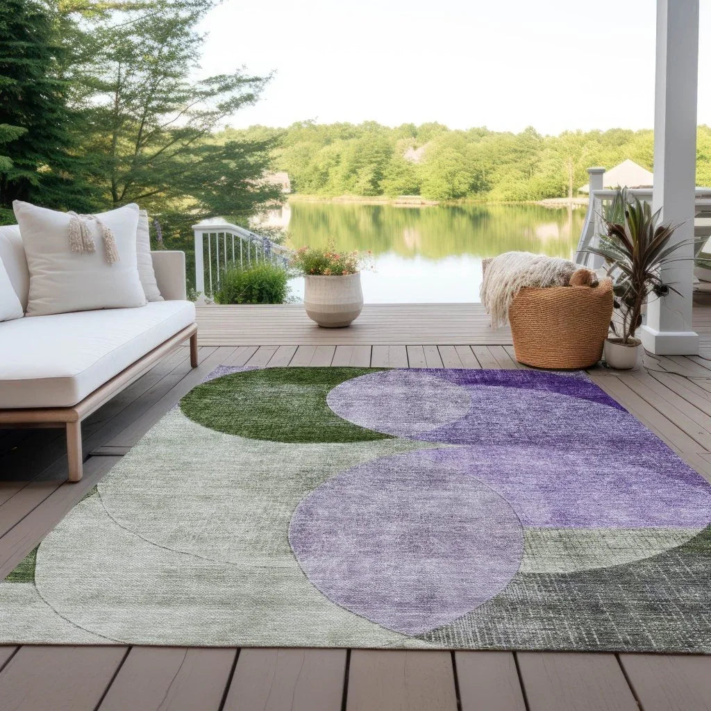 LOOMLAN Rugs Henry Lavender Washable Indoor-Outdoor Rug